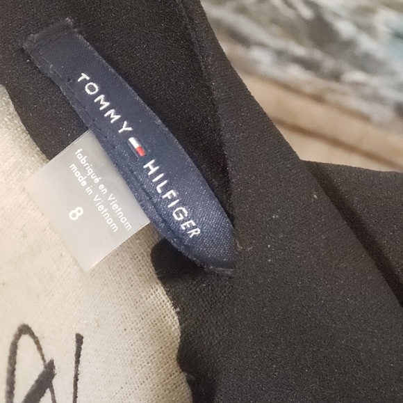 EUC Tommy hilfiger black dress with white trims - Picture 3 of 3